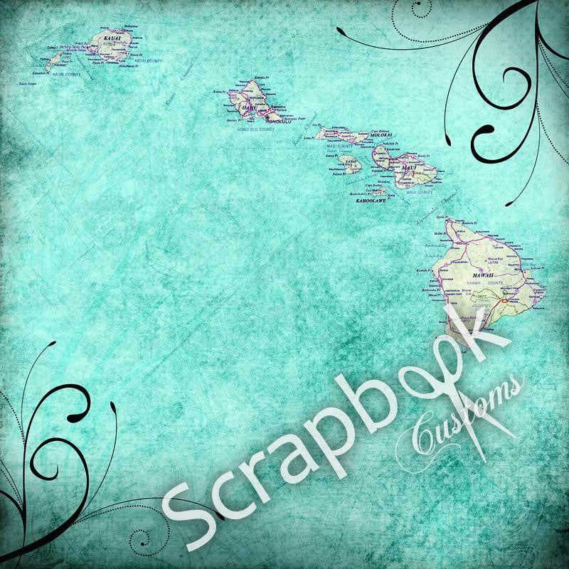 HAWAII TRAVEL 12"X12" Scrapbook Customs Paper