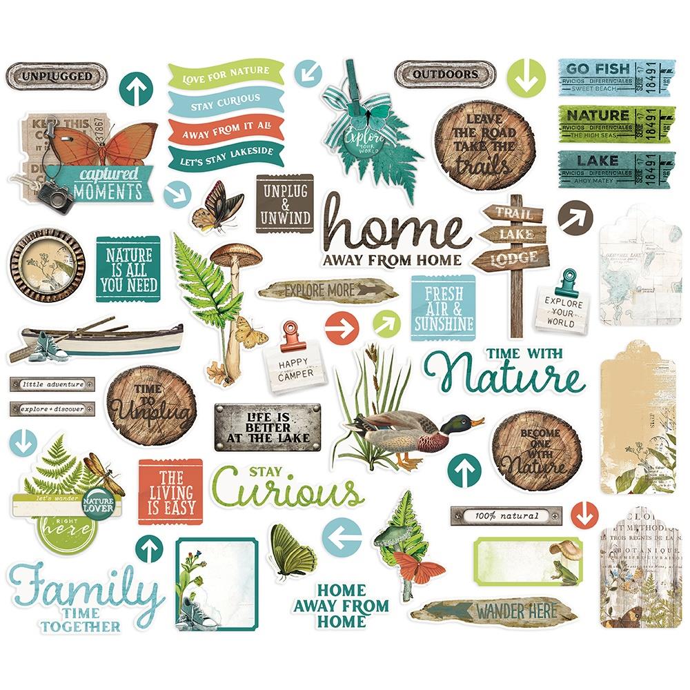 Simple Stories Simple Vintage Lakeside BITS & PIECES 57pc Scrapbooksrus