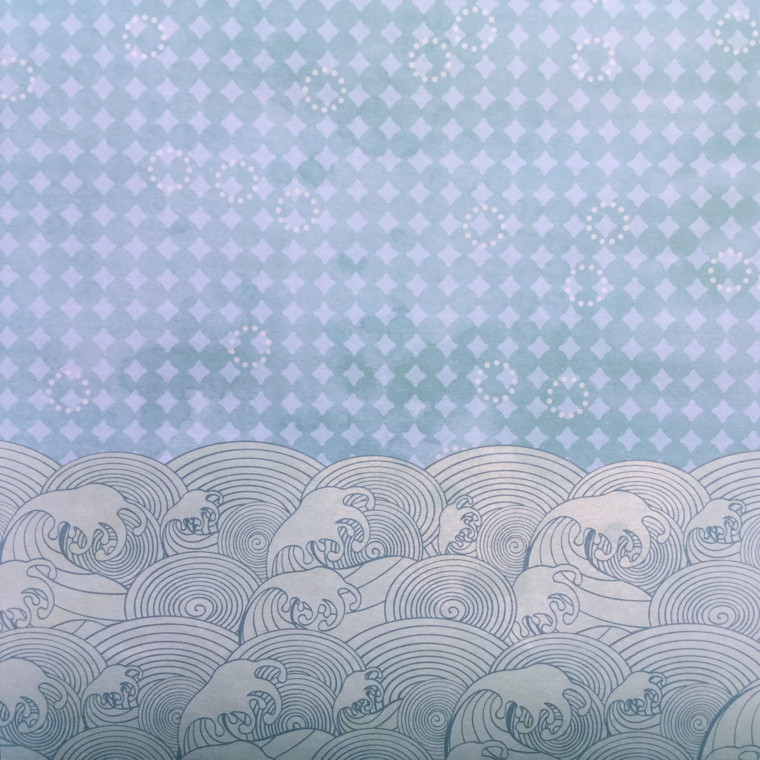 StoryTellers Paper AQUA WAVE 12"X12" Cardstock Scrapbook 2pc