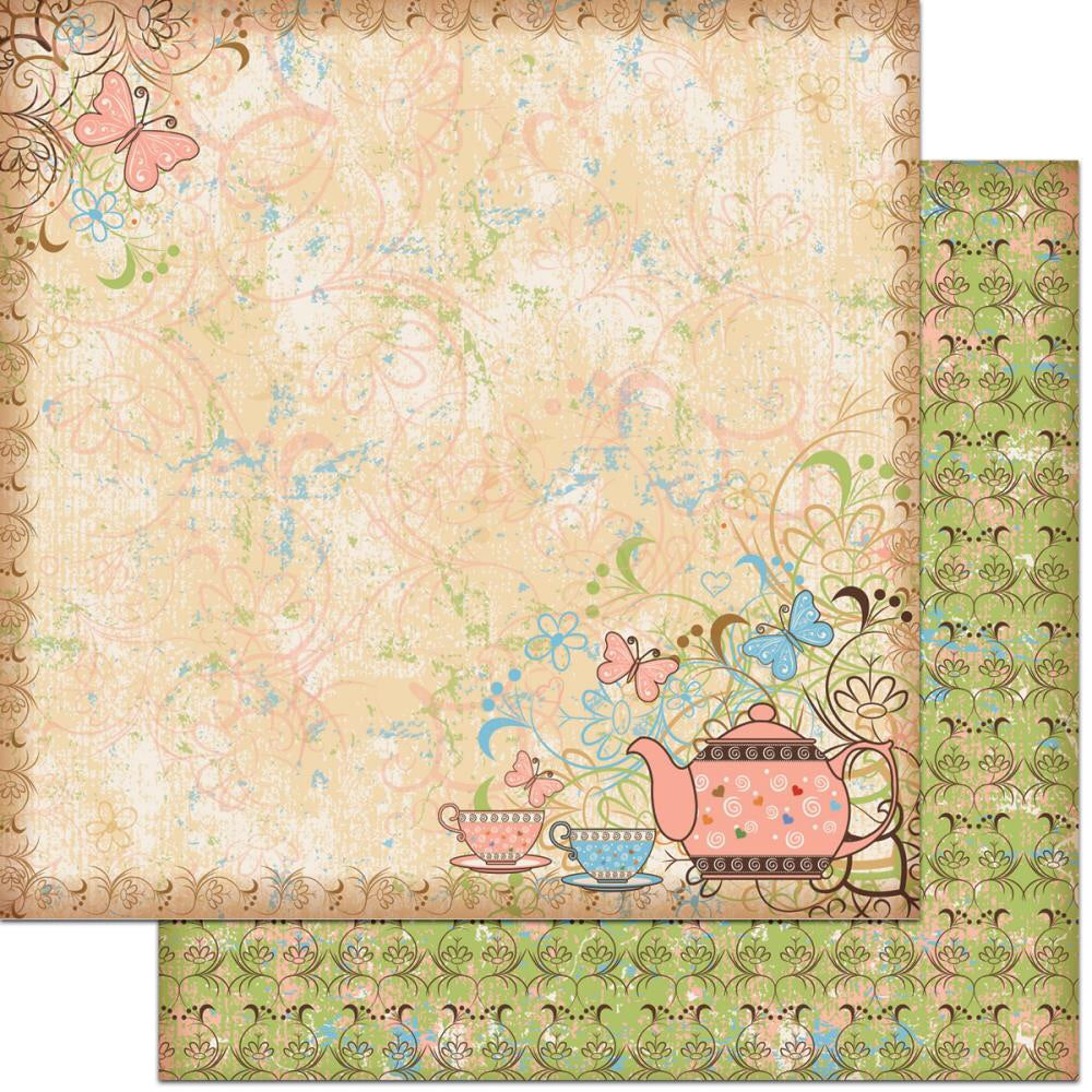 Feature Art Party Collection TEA PARTY 12"X12" Scrapbook Paper Scrapbooksrus