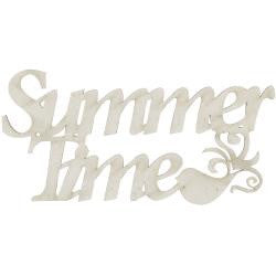 Fabscraps SUMMER TIME  Die-Cut Grey Chipboard Word - Scrapbook Kyandyland