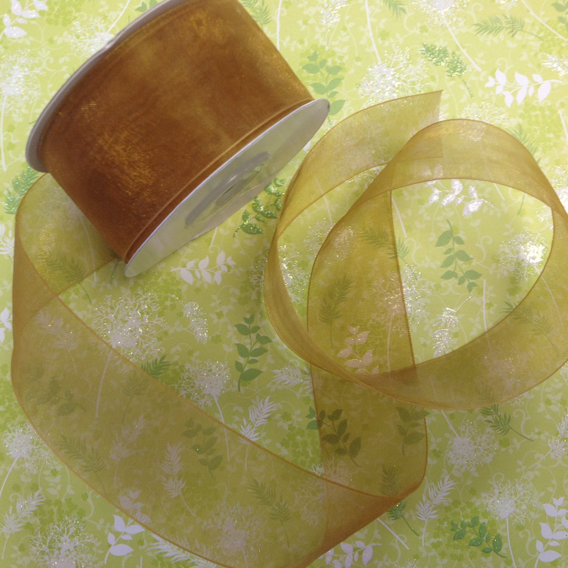 May Arts 1 1/2" Sheer Organza Ribbon 1 yard - Scrapbook Kyandyland