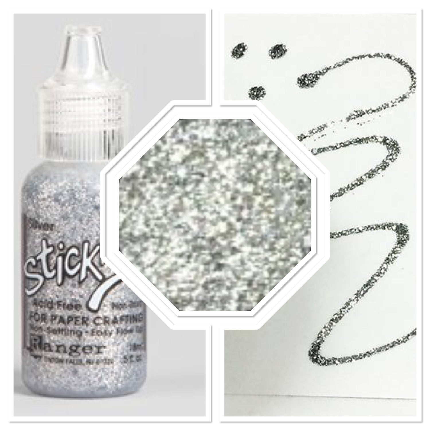 Ranger STICKLES NEUTRALS .5oz Glitter Glue Scrapbooksrus SILVER