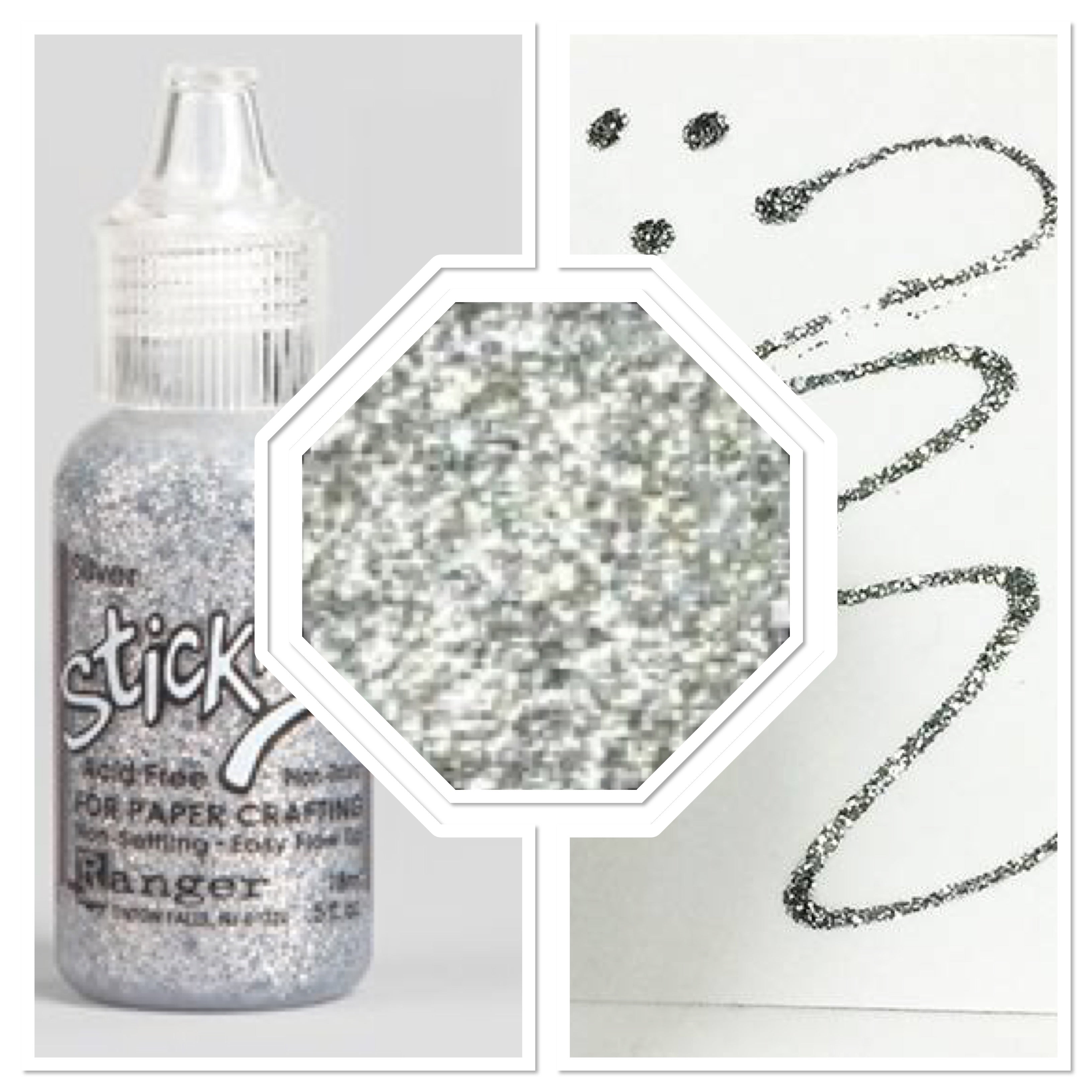 Ranger STICKLES NEUTRALS .5oz Glitter Glue Scrapbooksrus SILVER