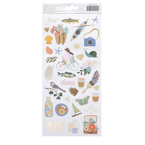 Jen Hadfield Live & Let Grow FOIL CARDSTOCK STICKERS Scrapbooksrus