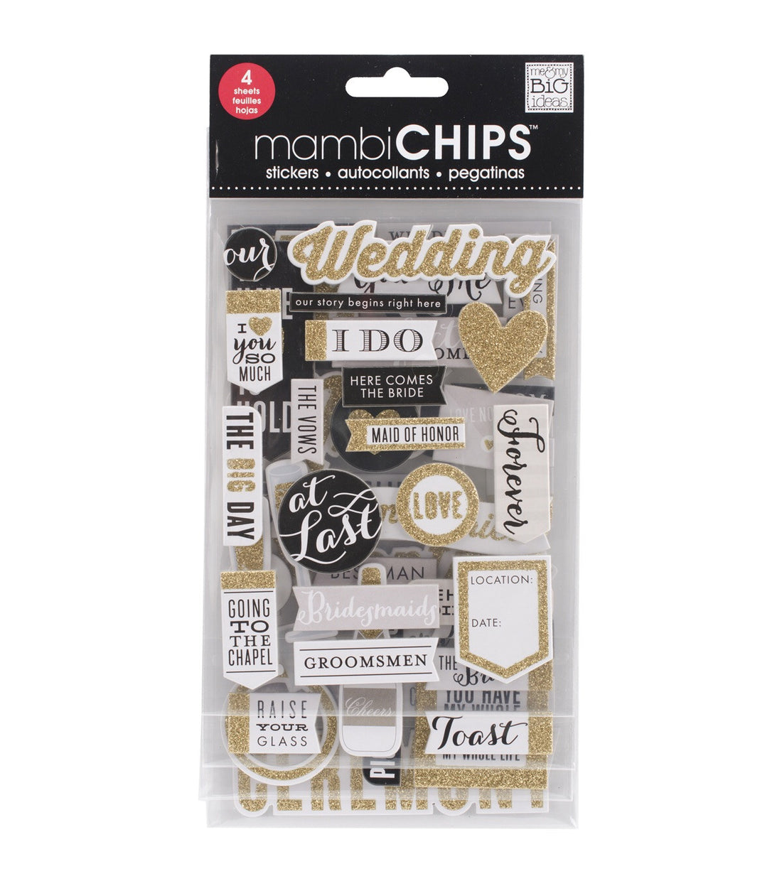 Me &amp; My Big Ideas WEDDING Mambi Chips Chips Stickers