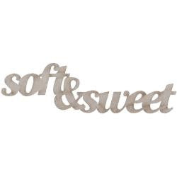 Fabscraps SOFT & SWEET Die-Cut Grey Chipboard Word - Scrapbook Kyandyland