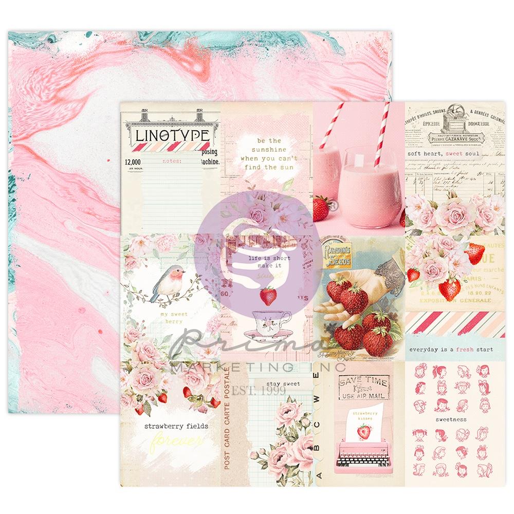 Prima STRAWBERRY MILKSHAKE 12"X12" PAPER PAD With Foil 24 sheets Shop at Scrapbooksrus Scrapbook Store Las Vegas