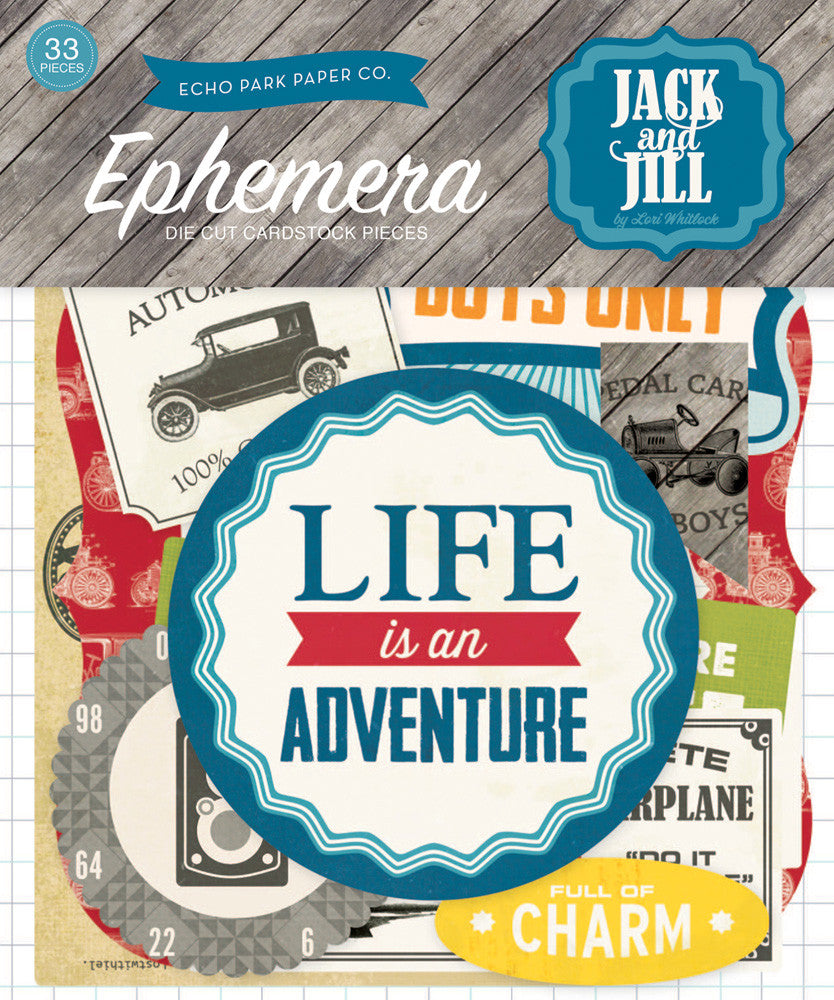Echo Park Jack & Jill BOY EPHEMERA Die Cuts 33pc