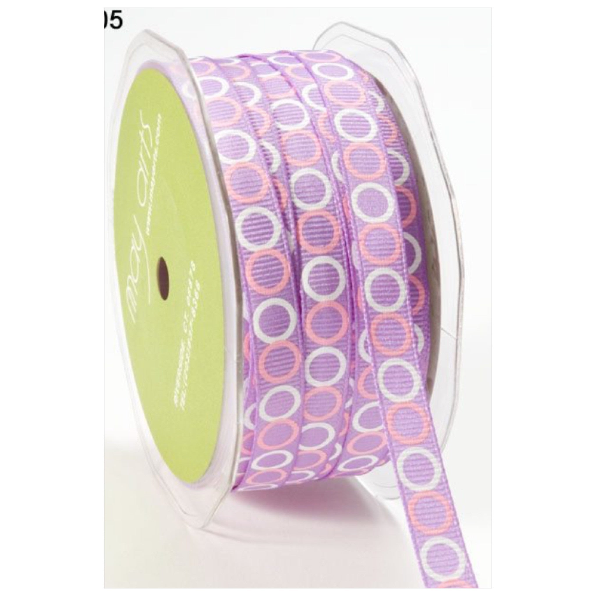 May Arts 3/8" Grosgrain Circle Ribbon 1 yard