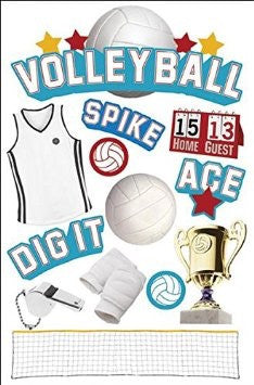 Paper House SPORTS 3D Stickers 4.5"x 7" - Scrapbook Kyandyland