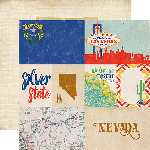 Echo Park STATESIDE Collection  Nevada 12"X12" Paper - Scrapbook Kyandyland