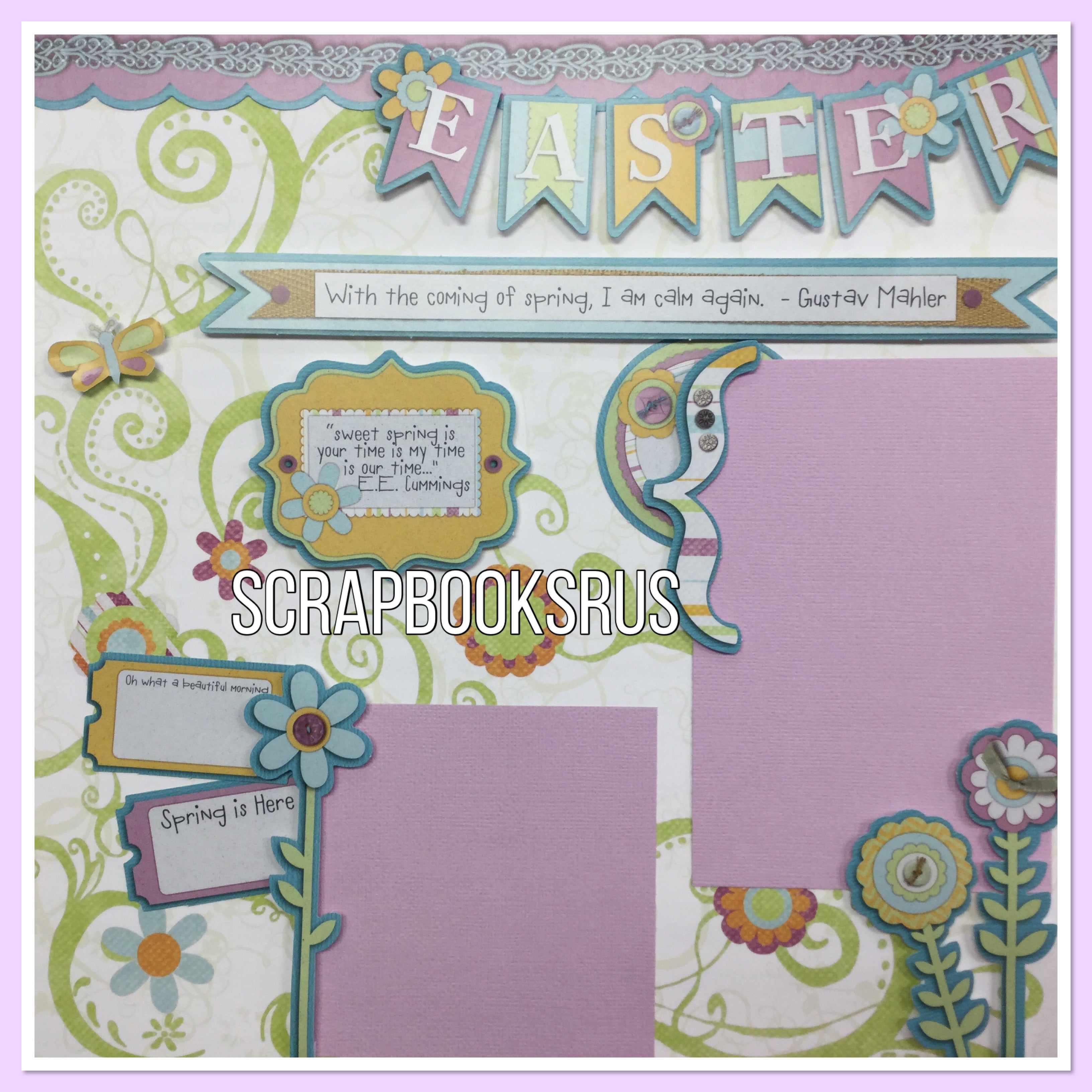 Storytellers Sweet Spring EASTER PAGE KIT (2) 12"X12" Scrapbook Layouts Scrapbooksrus Las Vegas