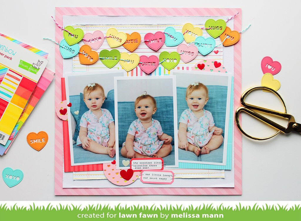 Lawn Fawn Cuts CANDY HEARTS Custom Craft Dies Sample Scrapbooksrus Las Vegas
