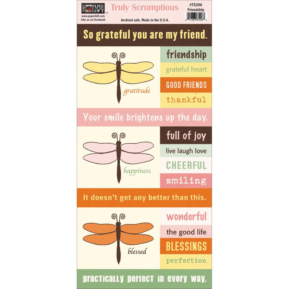 Paper Loft FRIENDSHIP Truly Scrumptious Stickers 19pc - Scrapbook Kyandyland