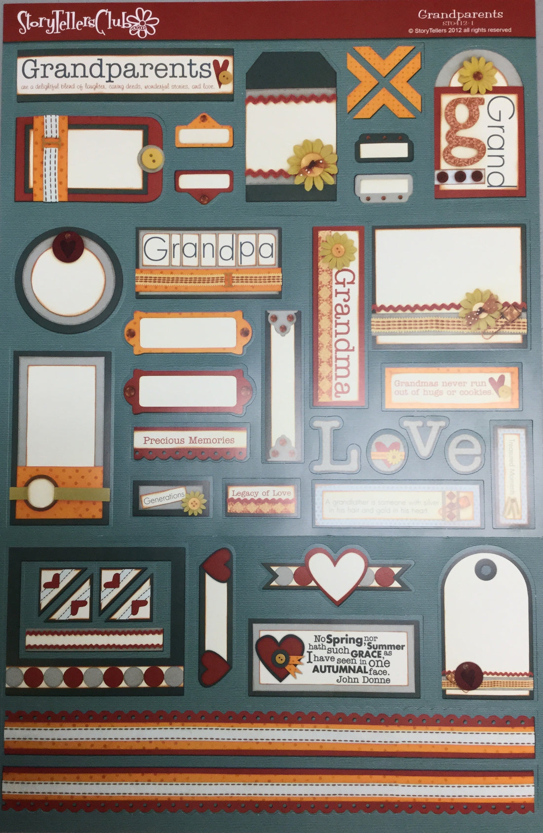 StoryTellers GRANDPARENTS DIECUTS 12"X15" Scrapbooksrus