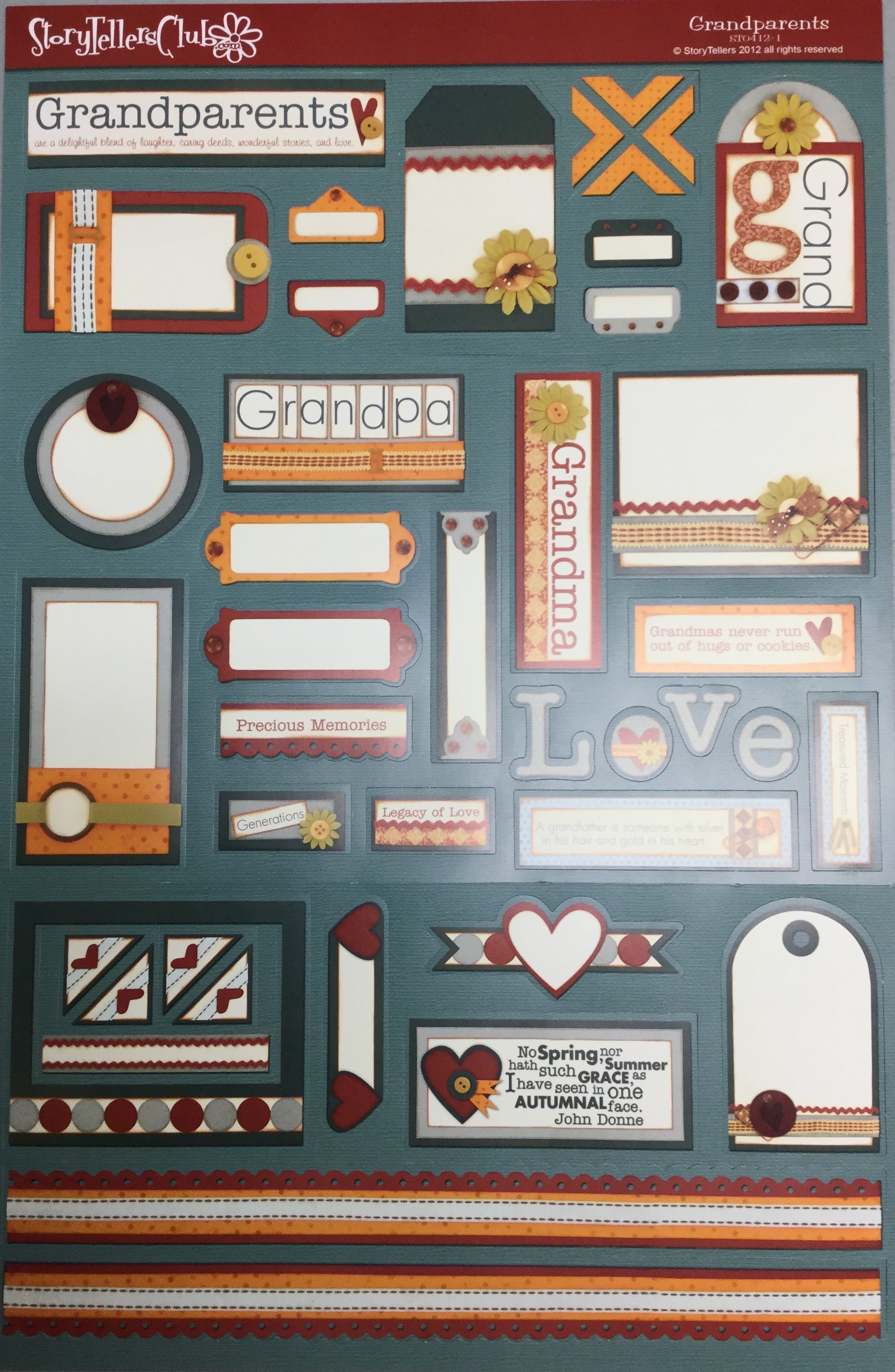 StoryTellers GRANDPARENTS DIECUTS 12"X15" Scrapbooksrus