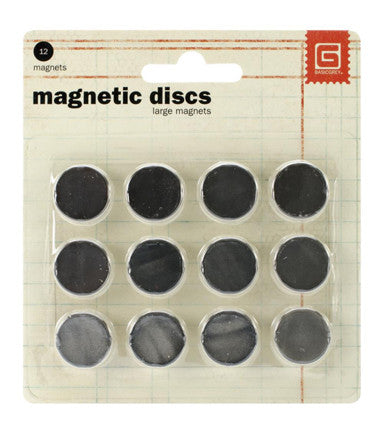 Basic Grey LARGE MAGNETIC DISCS 12 Magnets