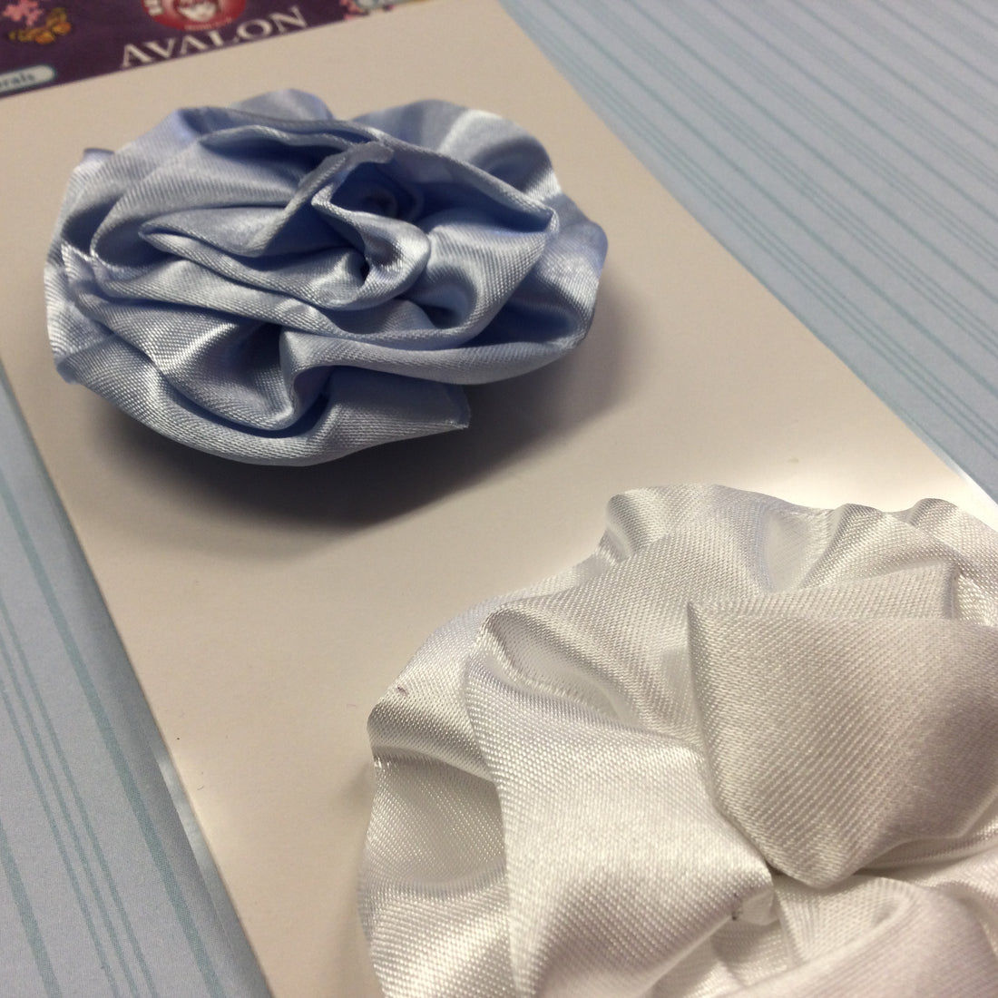 Ruby Rock It Avalon FLORALS Satin White and Blue