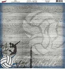Volleyball Moxxie VOLLEY 1 Scrapbook Sports Sheet 12"X12" - Scrapbook Kyandyland
