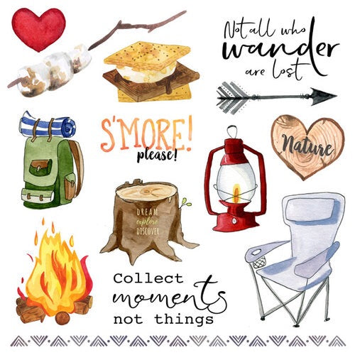 National Park NPWC CAMPING THINGS 1 CUT OUT 12"X12" Paper Scrapbooksrus