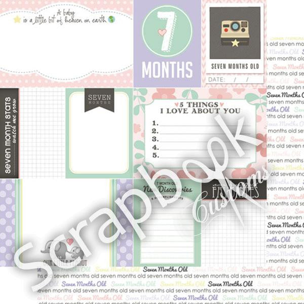 BABY GIRL MONTHS 12"X12" Scrapbook Customs Paper