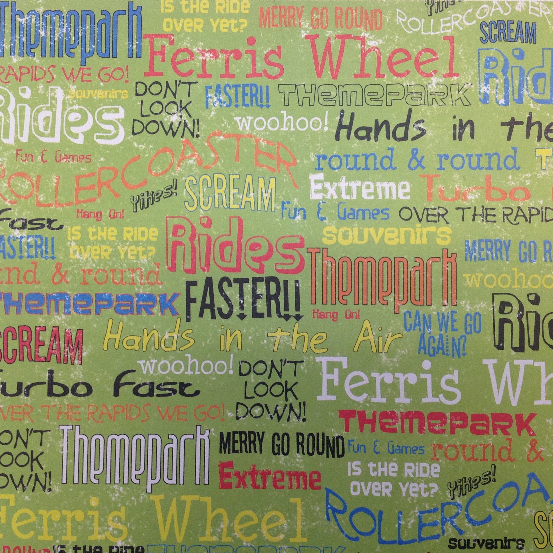 Moxxie THEMEPARK WORD 12"X12" Scrapbook Paper