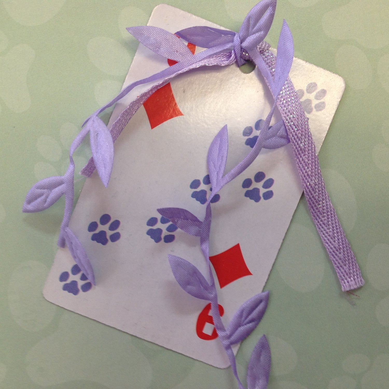 ALL ABOUT PAWS Pet Tag with Ribbon 2&quot;x4&quot; - Scrapbook Kyandyland