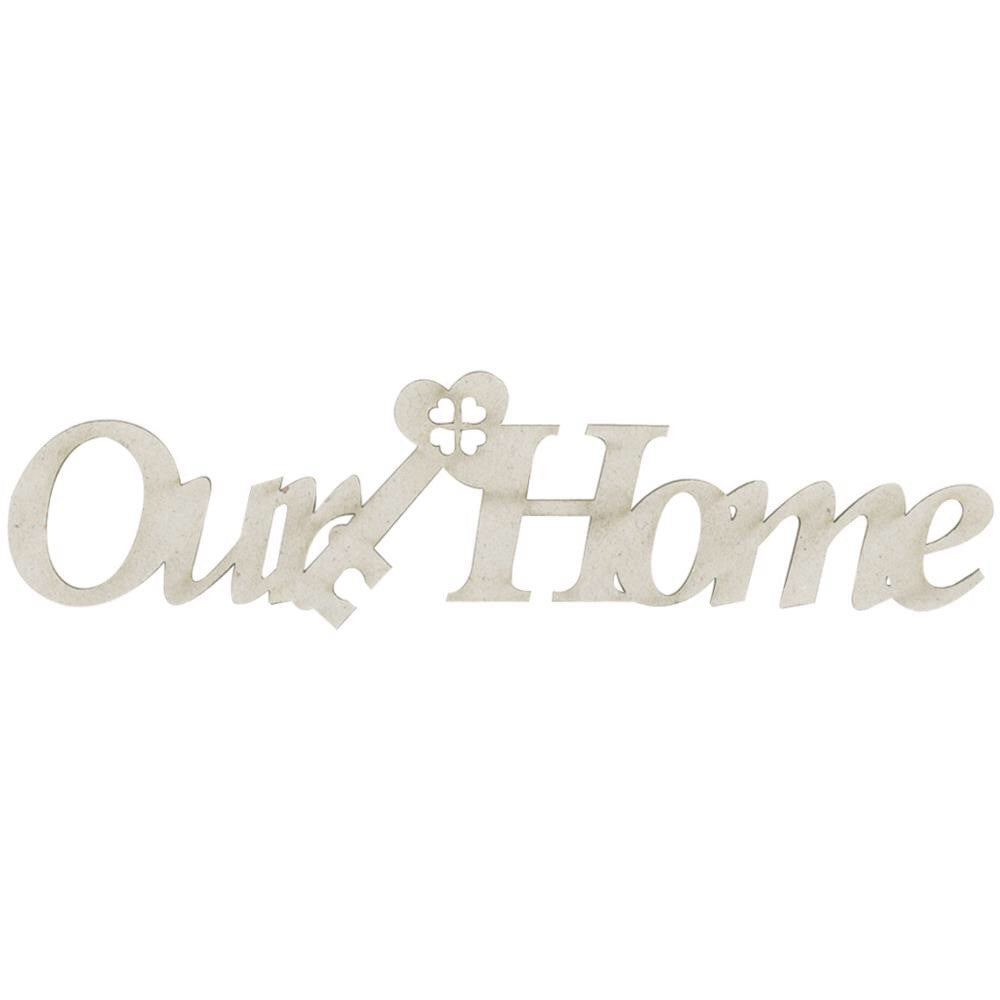 Fabscraps OUR HOME Die-Cut Grey Chipboard Word - Scrapbook Kyandyland