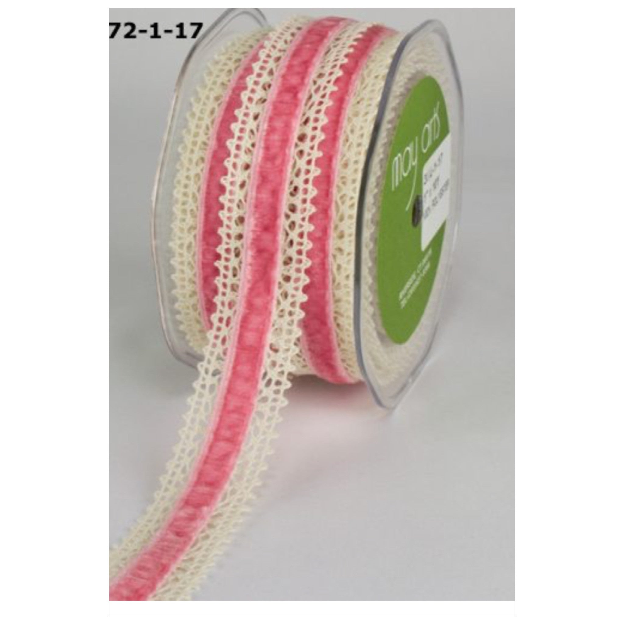 May Arts 1" Crochet Velvet Center Ribbon 1 yard
