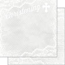 Scrapbook Customs CHRISTENING LACE 12"X12" Paper - Scrapbook Kyandyland