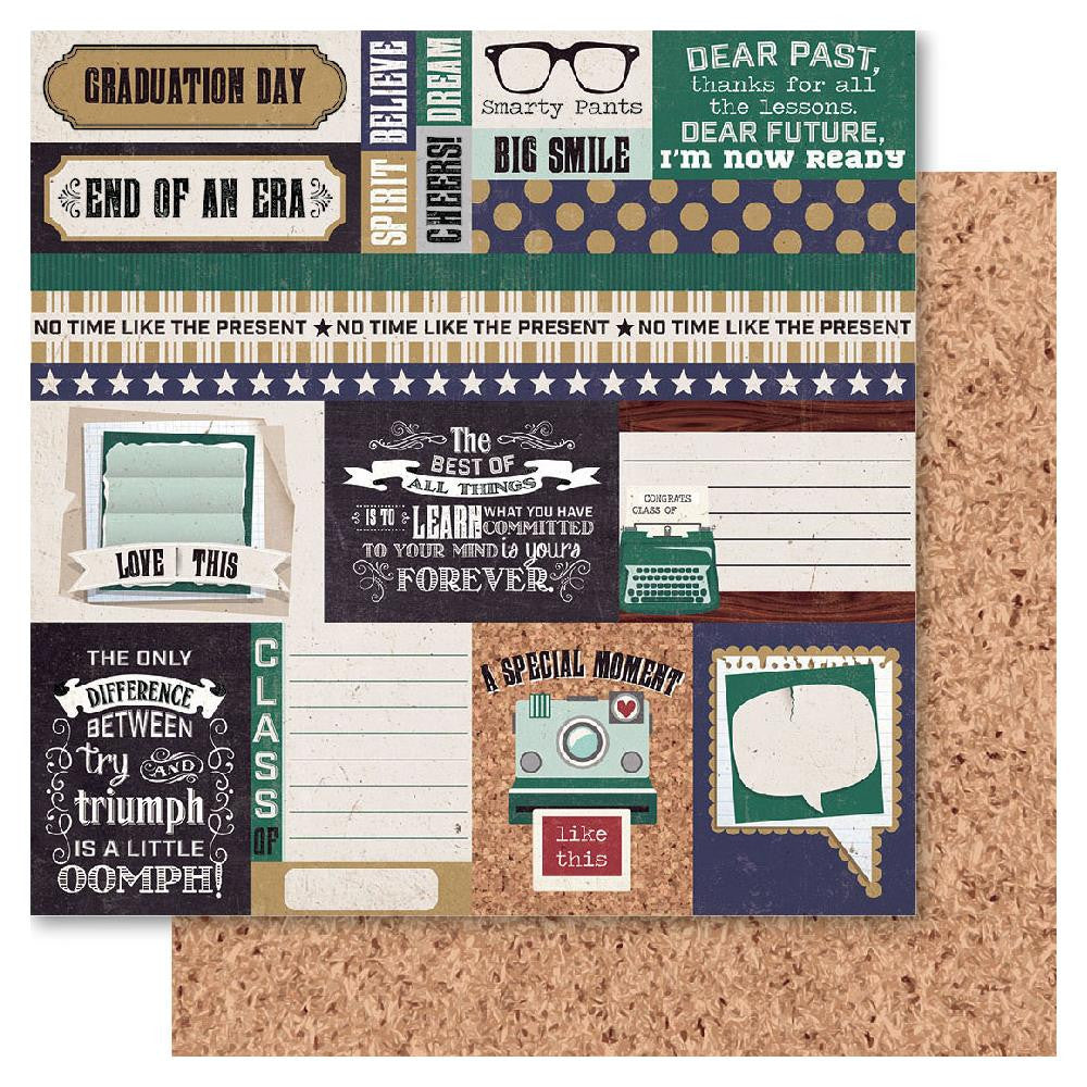 Ruby Rock It Bella GRADUATION 12"X12" Scrapbook Paper - Scrapbook Kyandyland