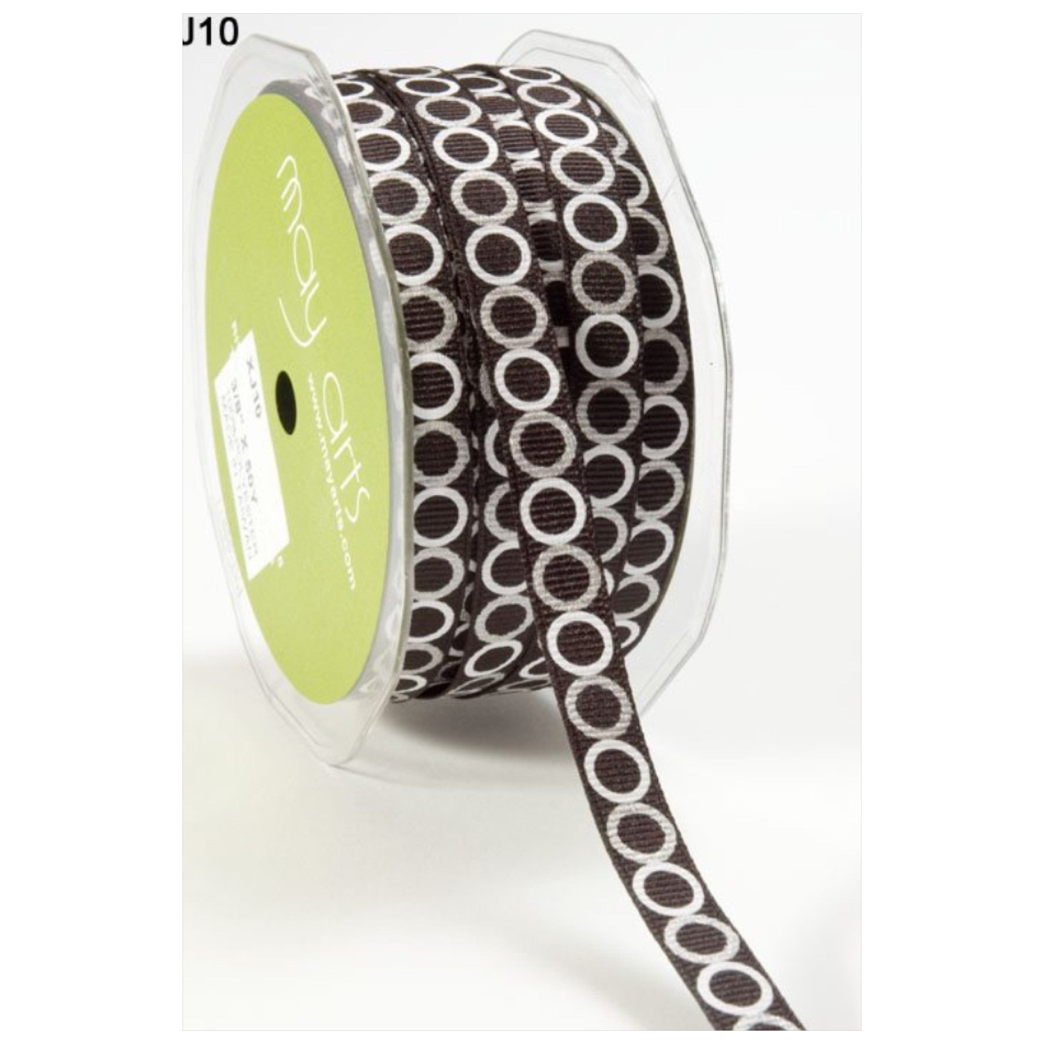 May Arts 3/8" Grosgrain Circle Ribbon 1 yard