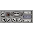 Military NAVY METALLIC TAGS 6"X12" Stickers 13pc - Scrapbook Kyandyland