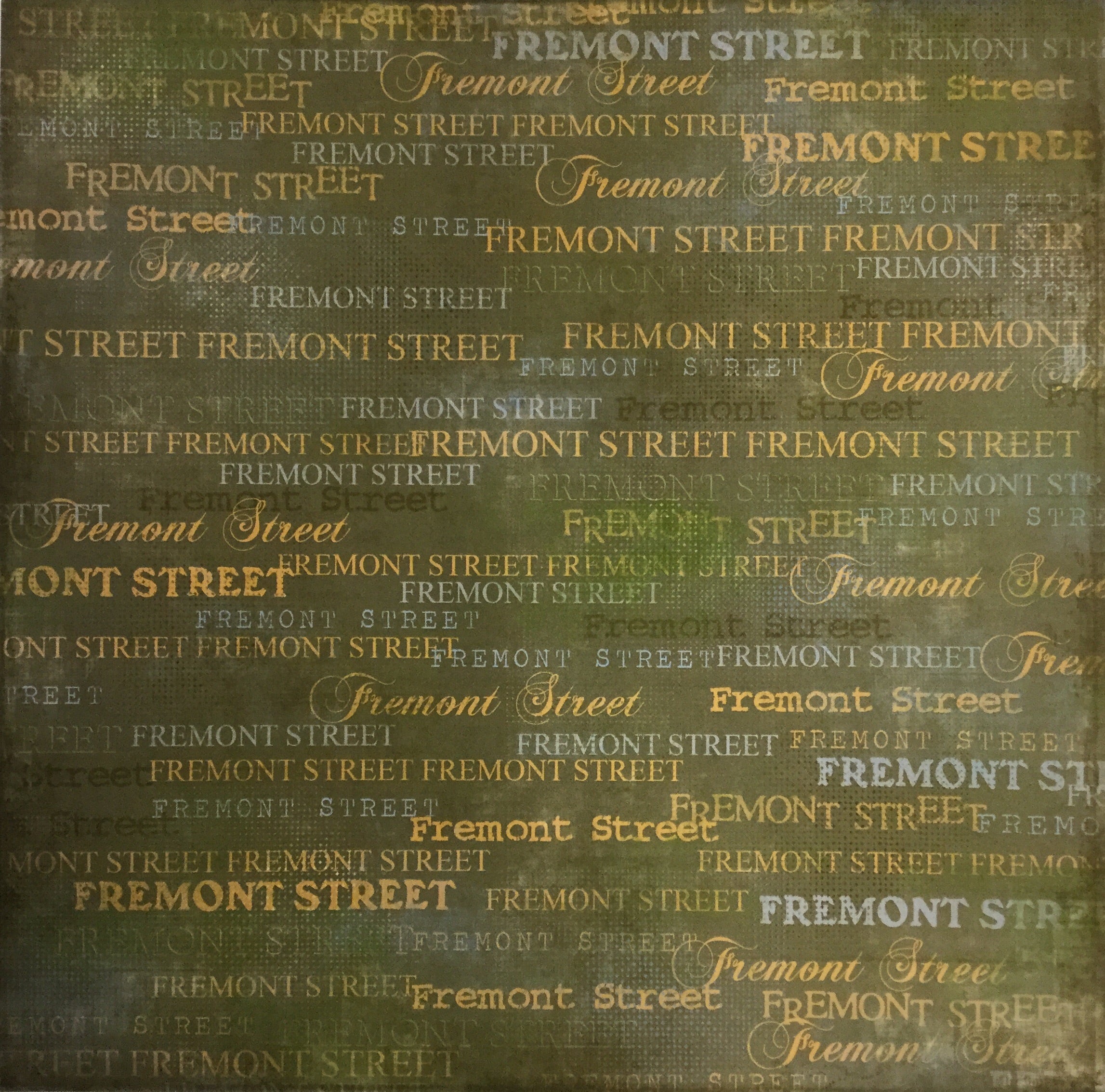 Green Lush FREMONT STREET YELLOW 12"X12" Travel Paper Scrapbooksrus