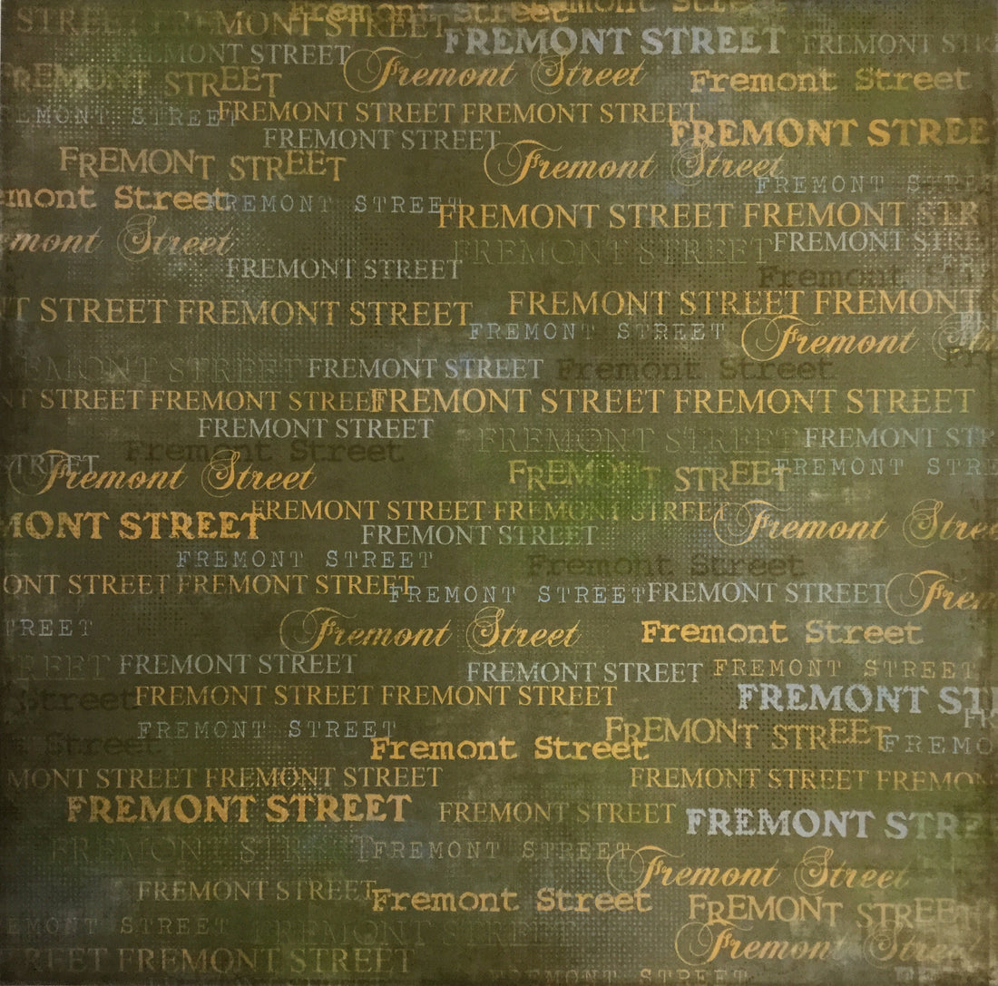 Green Lush FREMONT STREET YELLOW 12&quot;X12&quot; Travel Paper Scrapbooksrus