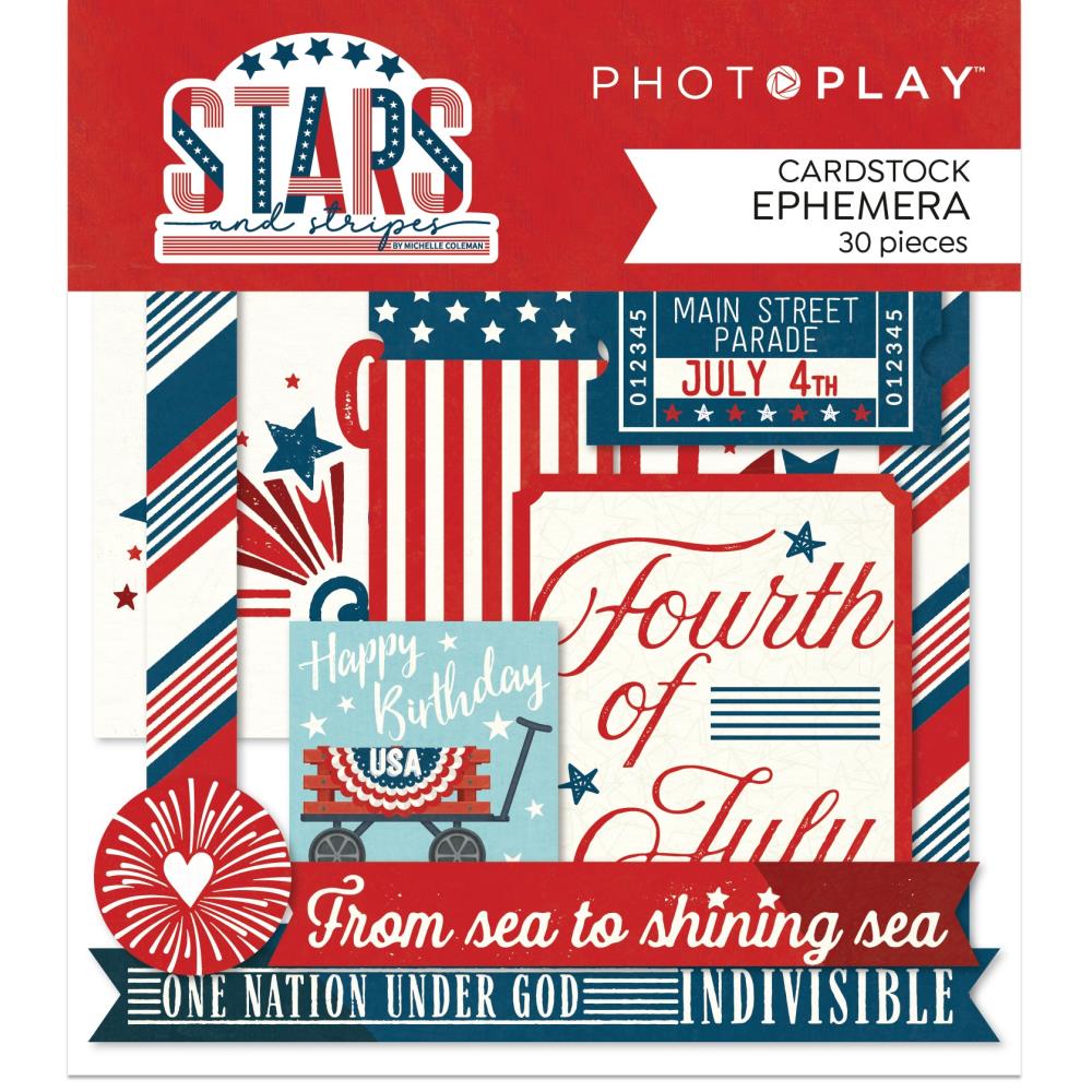 Photo Play STARS & STRIPES Cardstock DieCuts 30pc