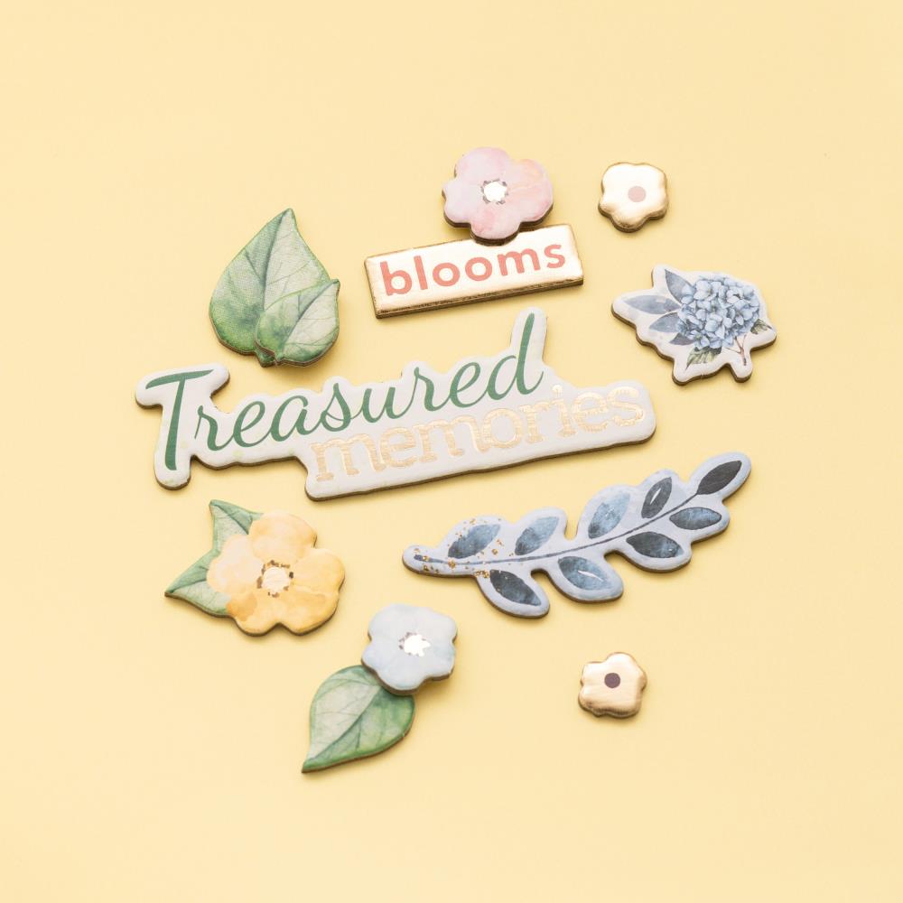 Bo Bunny Willow & Sage 12X12 CHIPBOARD STICKERS 44pc