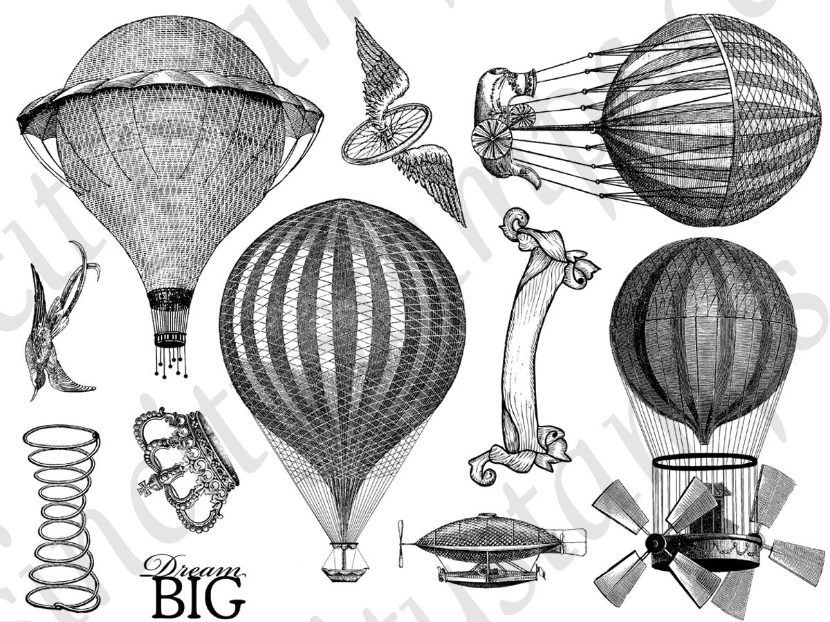 Sin City Stamps UP UP AND AWAY 2 Art Rubber Stamp