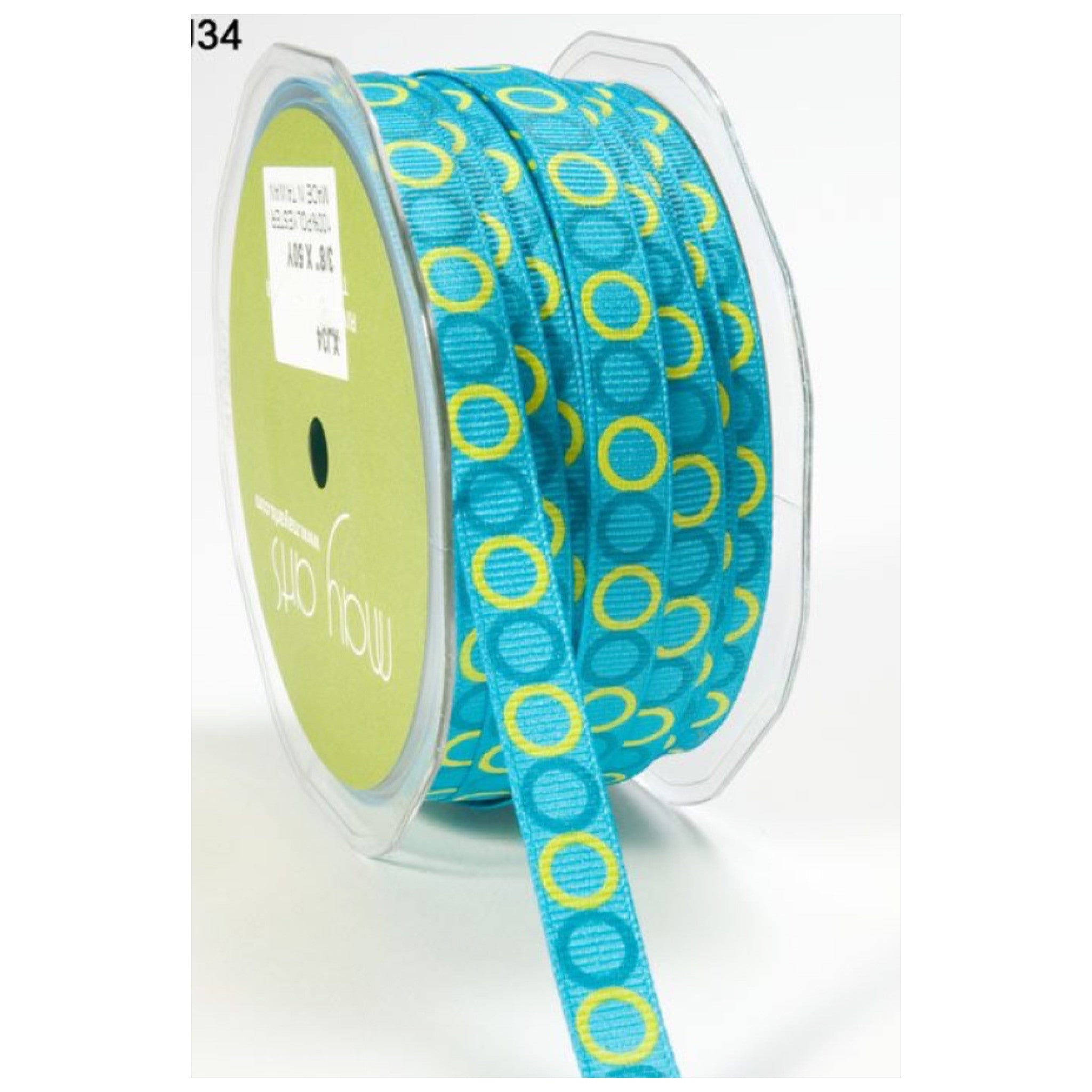 May Arts 3/8" Grosgrain Circle Ribbon 1 yard
