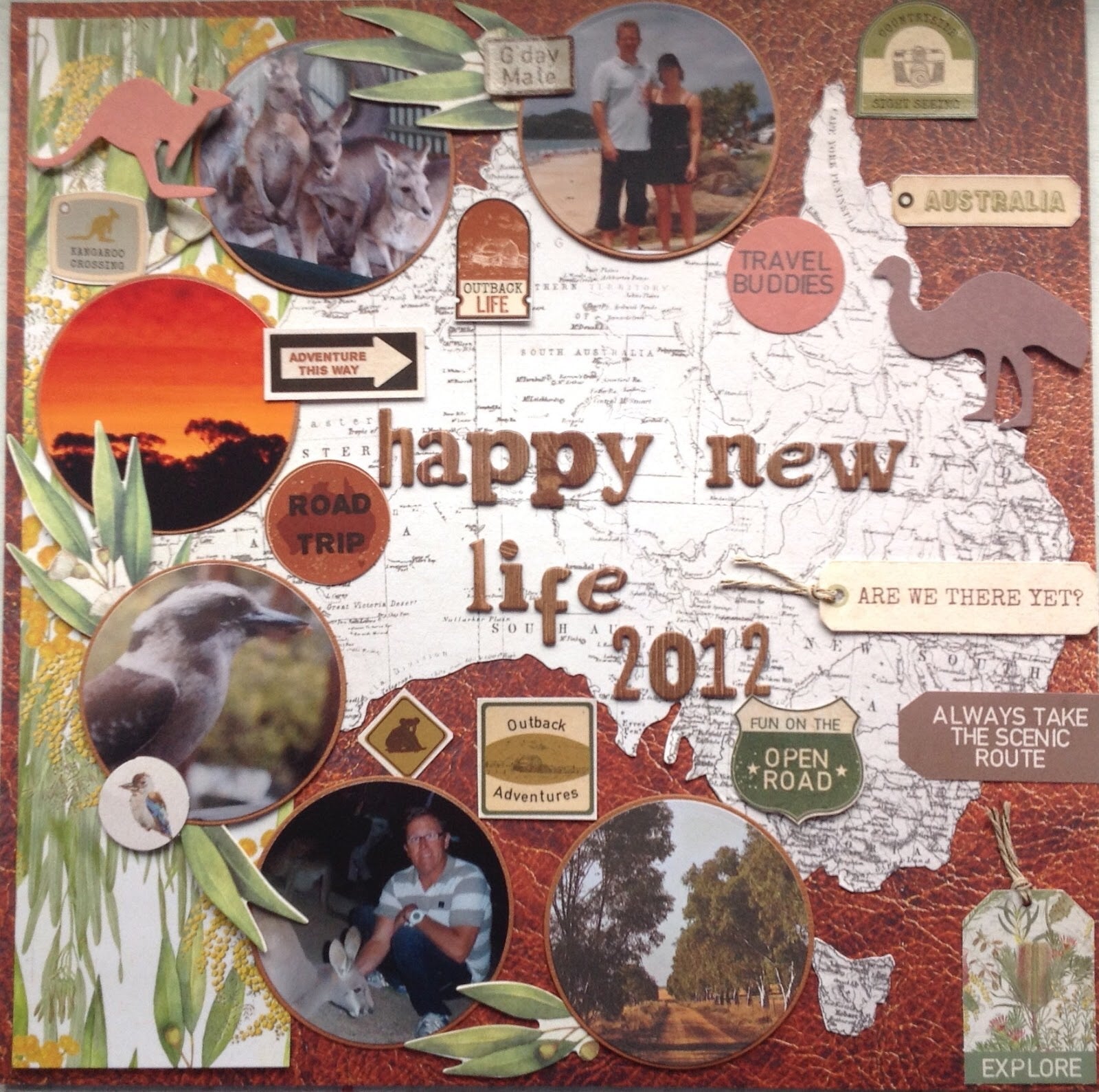 Kaisercraft Open Road Collection UNEARTH 12"X12" Scrapbook Sheet Scrapbooksrus