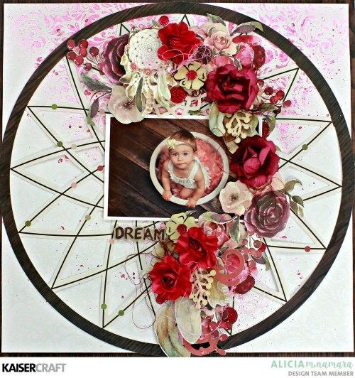 Kaisercraft Gypsy Rose DREAMER 12"X12" DieCut Scrapbook Paper