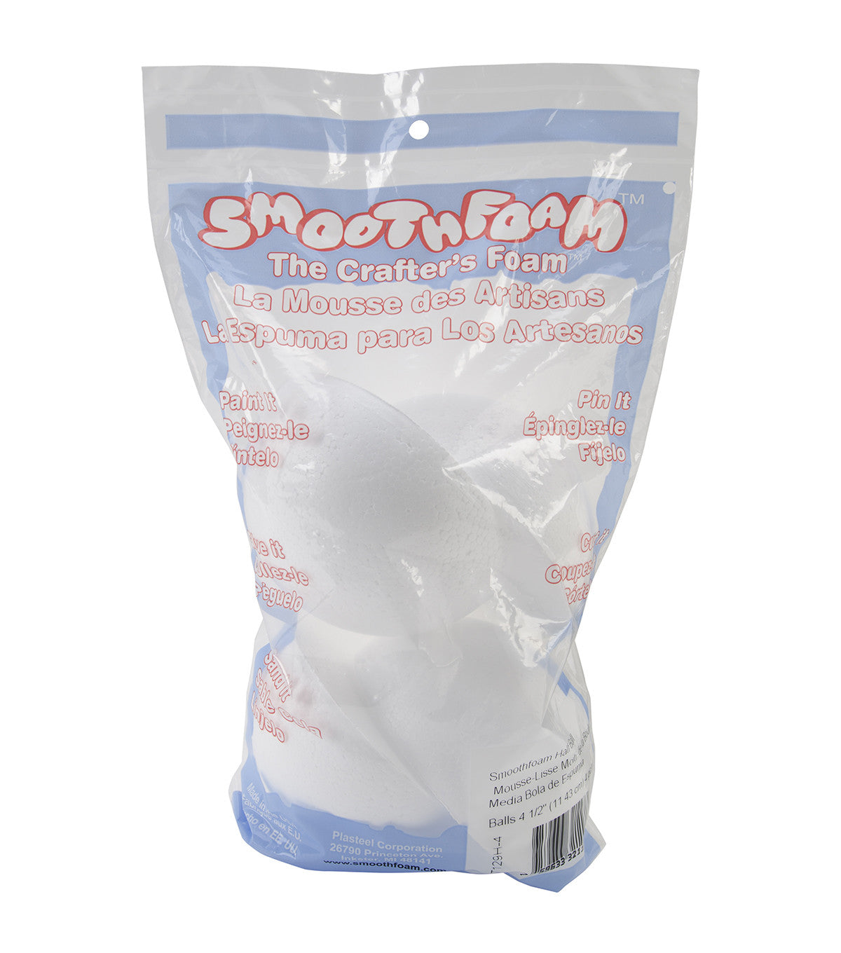 Plasteel Corp BALLS Smooth Foam White 2pc 4"