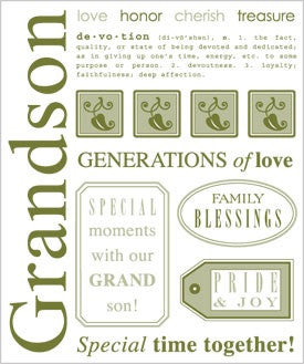 Grandson SRM Say It With Stickers 6.25"X7.75" 12pc  Scrapbooksrus