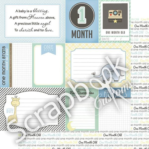 BABY BOY 12"X12" Scrapbook Customs Paper - Scrapbook Kyandyland