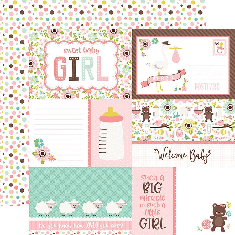 Echo Park SWEET BABY GIRL 12"X12" 13pc. Scrapbook Kit Scrapbooksrus