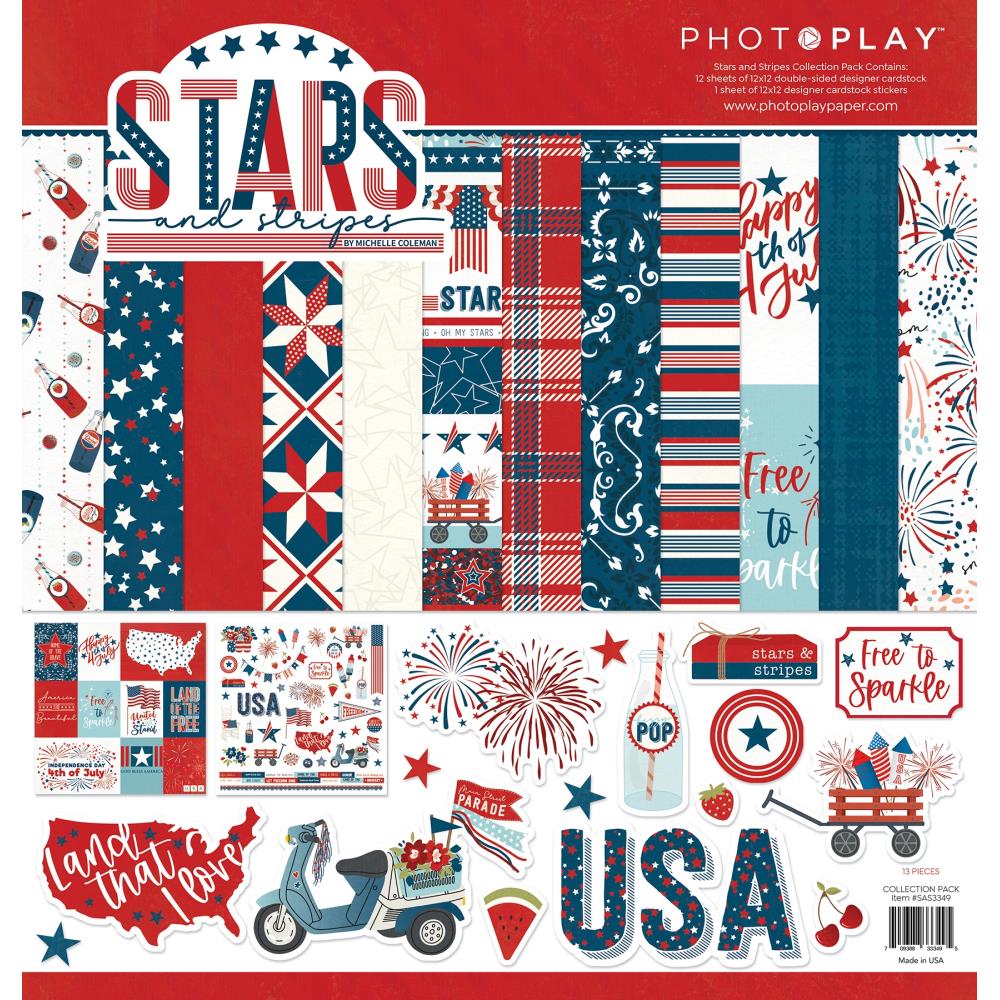 Photo Play STARS & STRIPES 12"X12" Scrapbook Kit Scrapbookrus