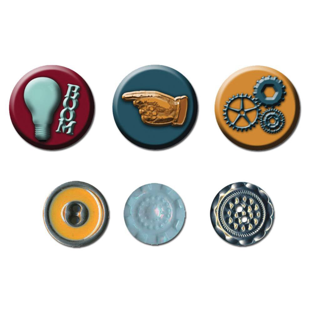 Prima Flowers Craftsman CAMEOS & BUTTONS 6pc - Scrapbook Kyandyland