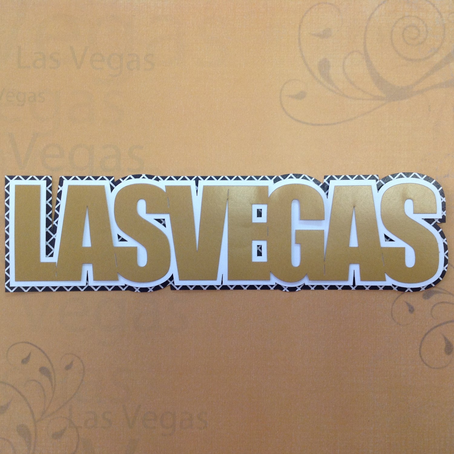 Laurel Leaf LAS VEGAS Travel Laser Cuts 3"X9" 1pc LV Gold