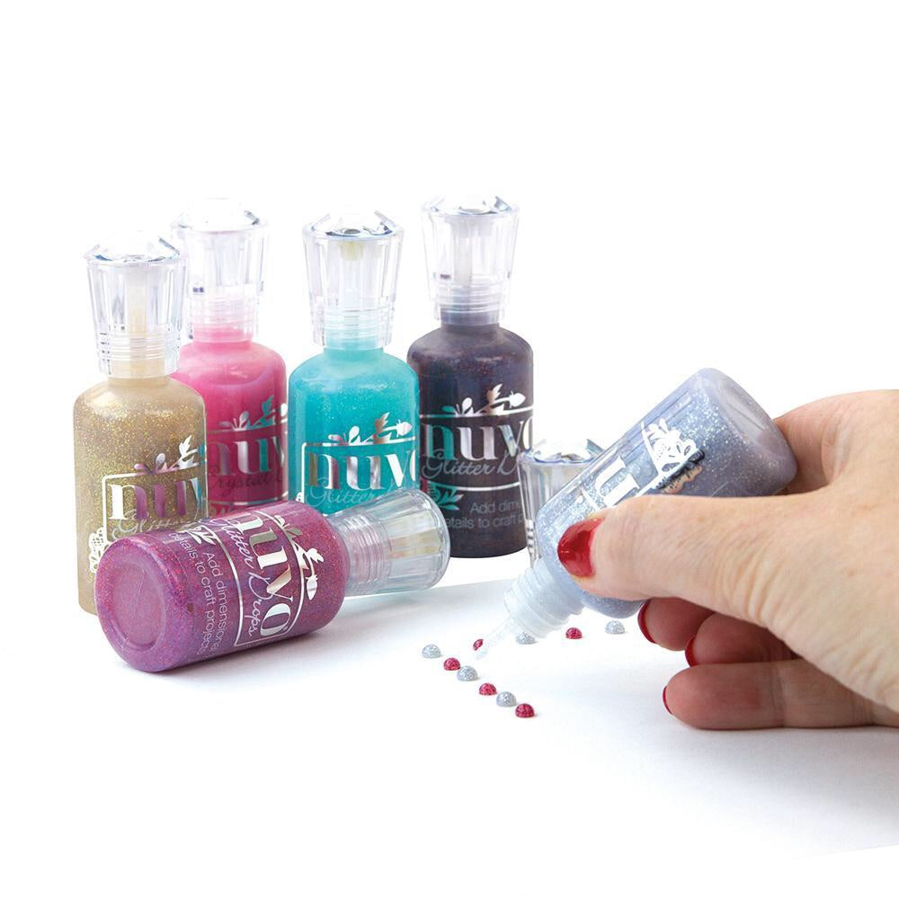 Nuvo Glitter Drops WHITE BLIZZARD Glitter Glue Beads 1oz